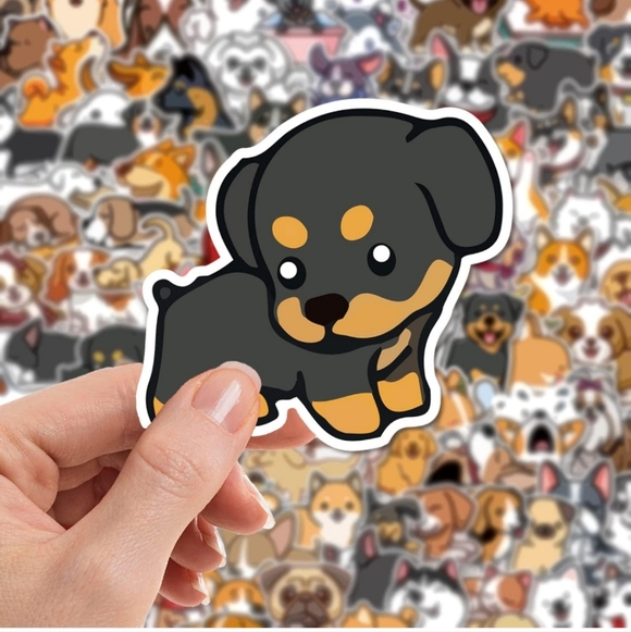 Cute Dog Sticker Pack 100 pc Colorful Red and white vinyl sticker bumper water - Picture 5 of 5